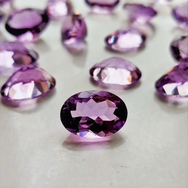 Amethyst 14x10mm Oval Faceted Gemstone