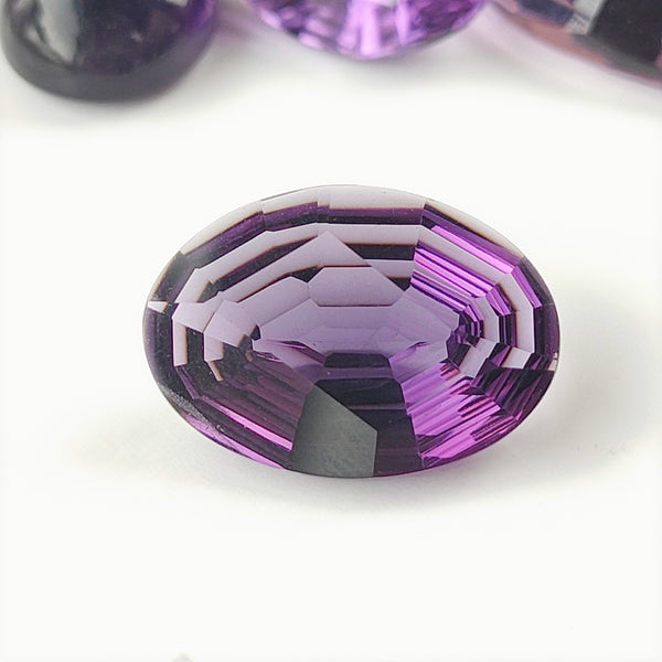 Amethyst 18x13mm Oval Fantasy Cut Gemstone
