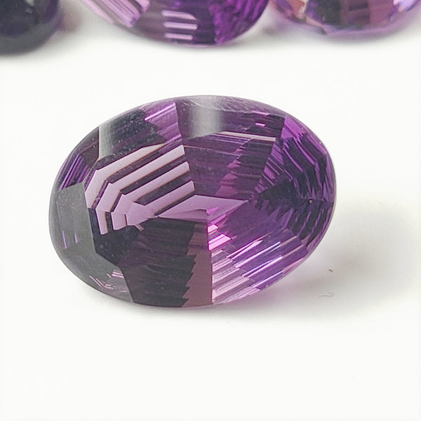 Amethyst 21x15mm Oval Fantasy Cut Gemstone