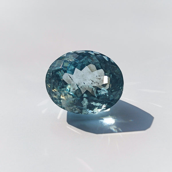 Aquamarine 15x12.5mm Oval Faceted Gemstone