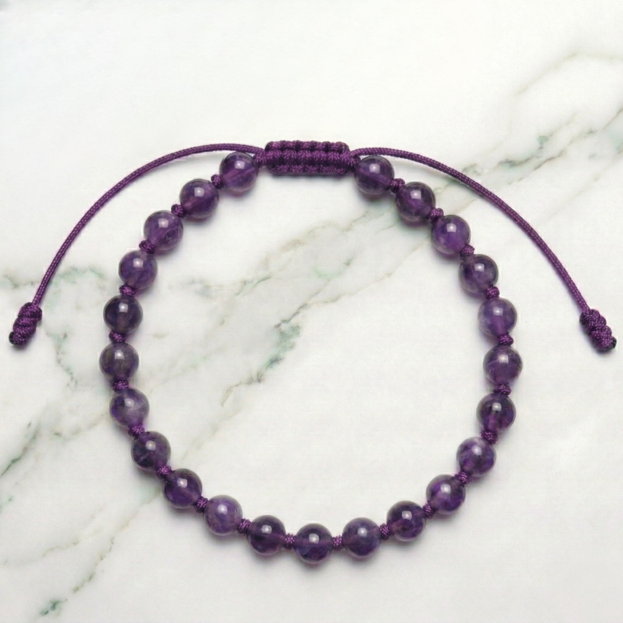 Amethyst Hand-Knotted Bracelet | The Guardian of Clarity