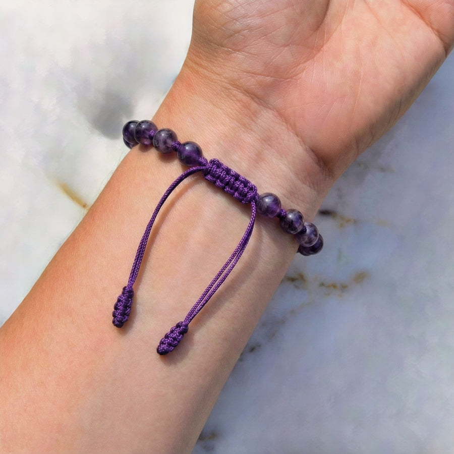 Amethyst Hand-Knotted Bracelet | The Guardian of Clarity