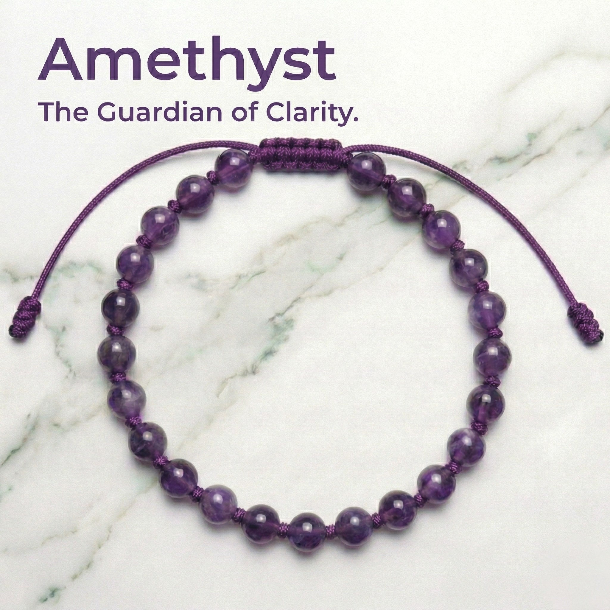 Amethyst Hand-Knotted Bracelet | The Guardian of Clarity