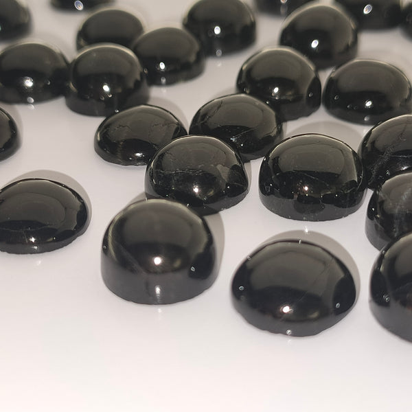 Black Star Diopside  12mm Round Gemstone Cabochon