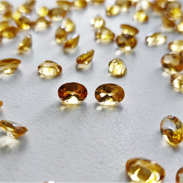 Citrine 7x5mm Oval Faceted Gemstone Pair