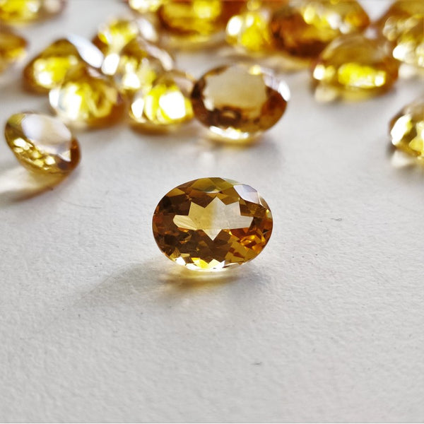 Citrine 10x8mm Oval Faceted Gemstone