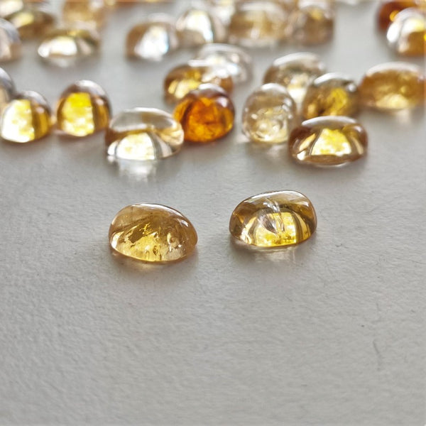 Citrine 8x6mm Oval Gemstone Cabochon Pair