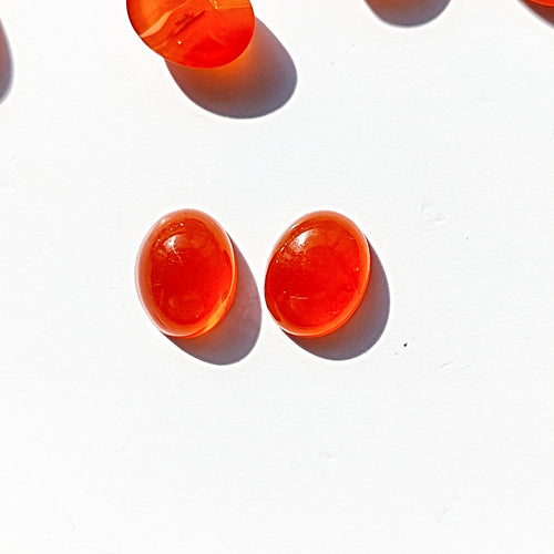 Carnelian 9x7mm Oval Gemstone Cabochon Pair