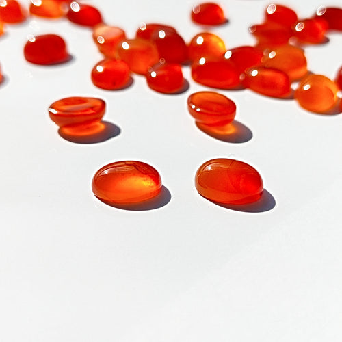 Carnelian 8x6mm Oval Gemstone Cabochon Pair