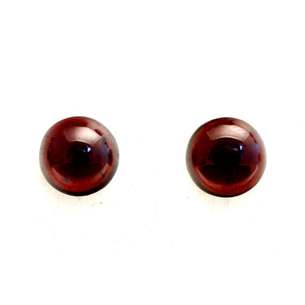 Garnet 10mm Round Gemstone Cabochon Pair