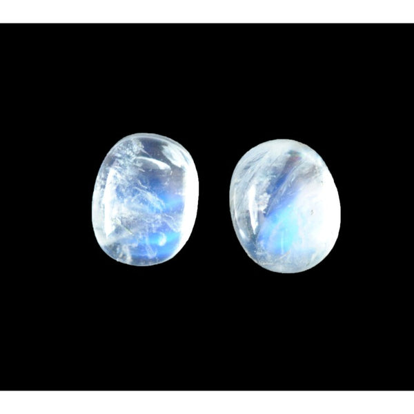 Rainbow Moonstone 9x7mm Oval Gemstone Cabochon Pair