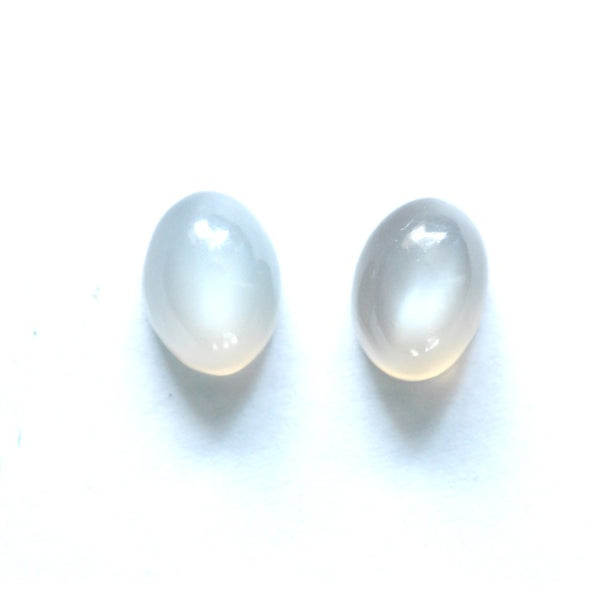 Gray Moonstone 7x5mm Oval Gemstone Cabochon Pair