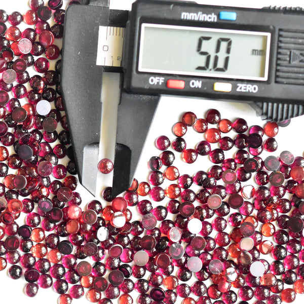 Garnet 5mm Round Cabochons Pairs