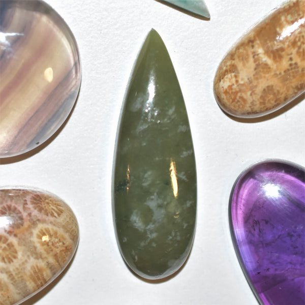 Vesuvianite 30x10mm Pear Cut Cabochon