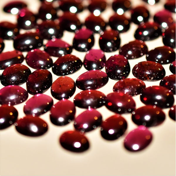 Garnet 8x6mm Oval Gemstone Cabochon Pair