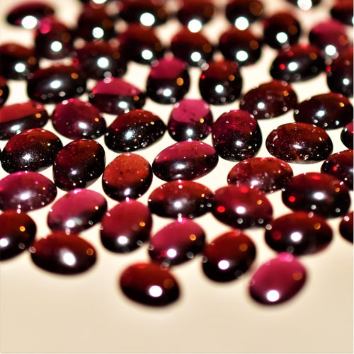 Garnet 8x6mm Oval Gemstone Cabochon Pair