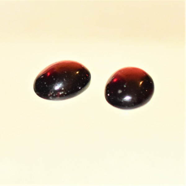 Garnet 9x7mm Oval Gemstone Cabochon Pair