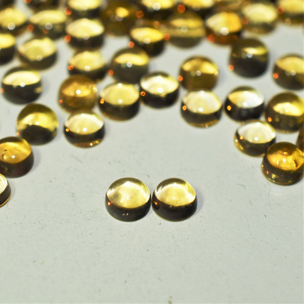 Citrine 5mm Round Cabochon Pair