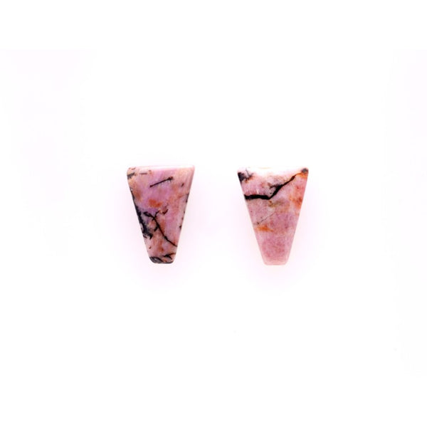 Rhodonite 14x10mm Trapezium Cut Loose Gemstone Cabochon Pair