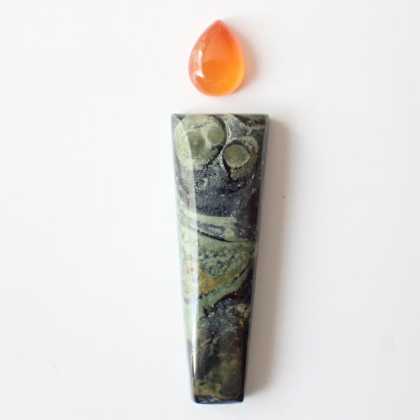 Loose Gemstone Pendant Pack GPK0030: Star Galaxy Jasper & Carnelian Cabochons for Jewellery Making