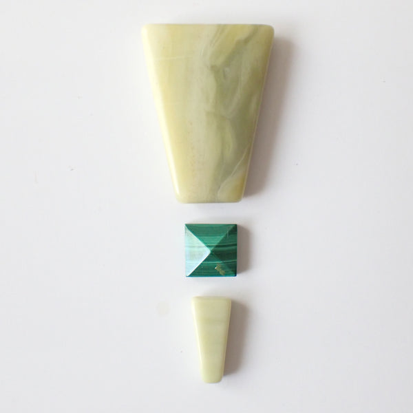 Loose Gemstone Pendant Pack GPK0036: Green Jasper & Malachite Cabochons for Jewellery Making
