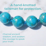 Hand-knotted 6mm natural blue Turquoise gemstone bracelet with an adjustable minimalist closure.