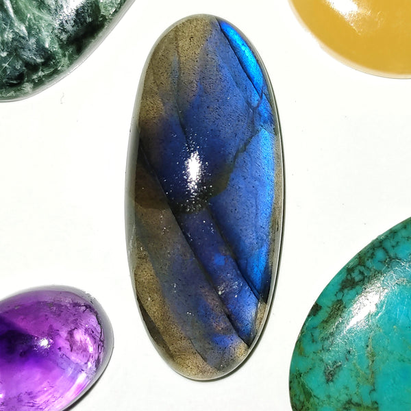 Labradorite 37x16mm Oval Cabochon