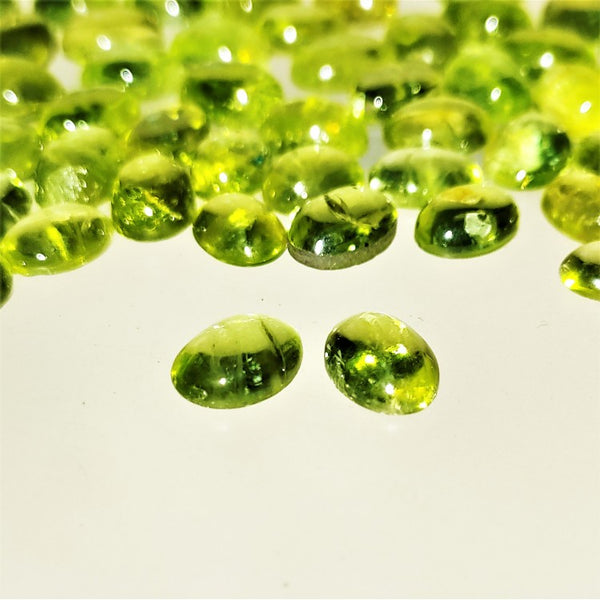 Peridot 7x5mm Oval Cabochon Pair