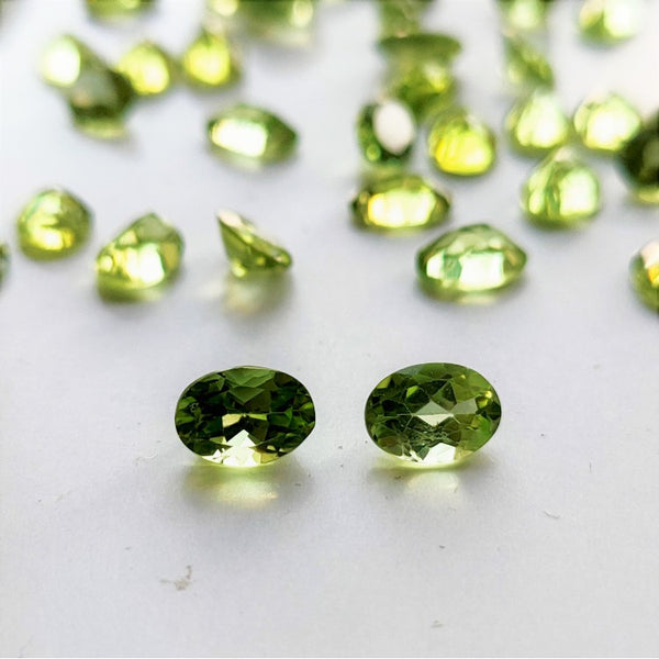 Peridot 7X5mm Oval Faceted Pair