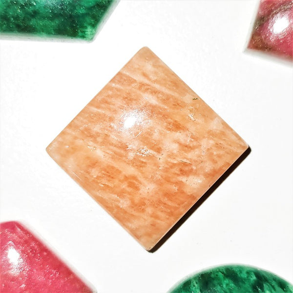 Red Amazonite 15mm Square Cabochon