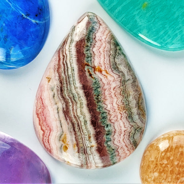 Natural Rhodochrosite Cabochon – Pear – 39x28.5mm (RCS0007)
