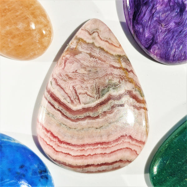 Natural Rhodochrosite Cabochon – Pear – 33x24mm (RCS0013)