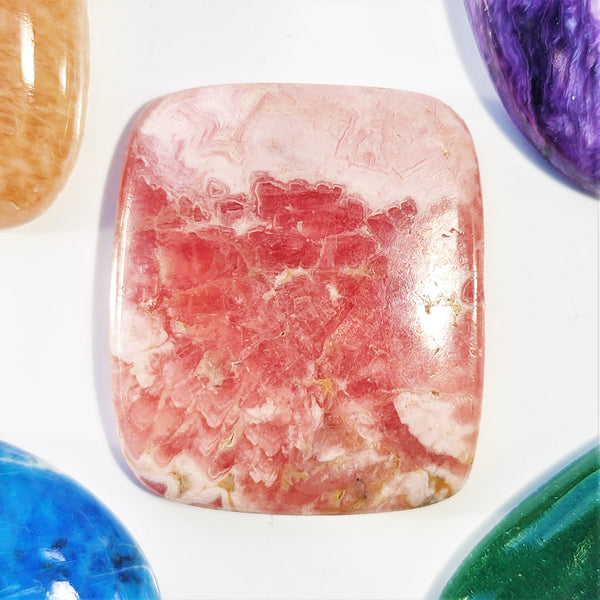 Natural Rhodochrosite Cabochon – Rectangular – 29x25mm (RCS0014)