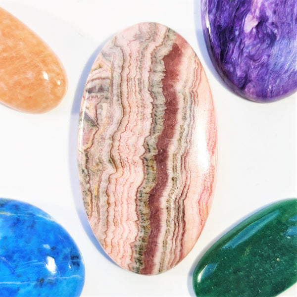 Natural Rhodochrosite Cabochon – Oval – 48x27mm (RCS0015)