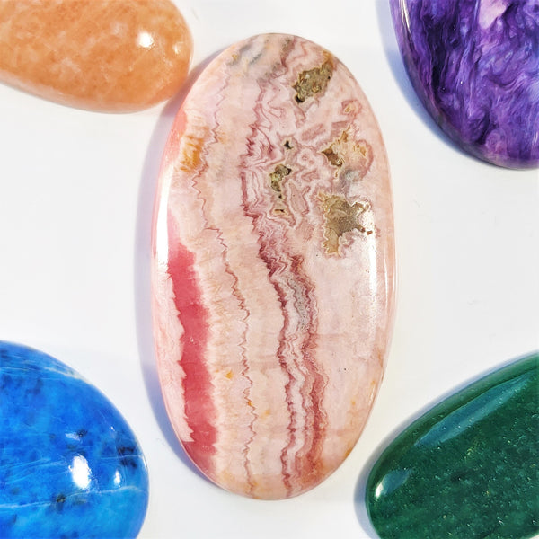 Natural Rhodochrosite Cabochon – Oval – 44x23mm (RCS0016)