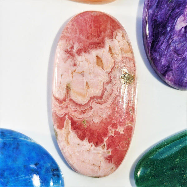 Natural Rhodochrosite Cabochon – Oval – 39x20mm (RCS0017)