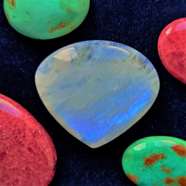 Rainbow Moonstone 34x29mm Pear Cut Cabochon