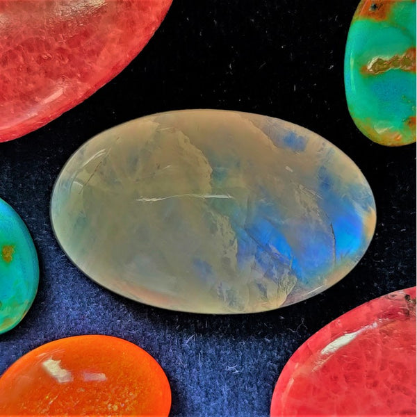 Rainbow Moonstone 31x20mm Oval Cabochon