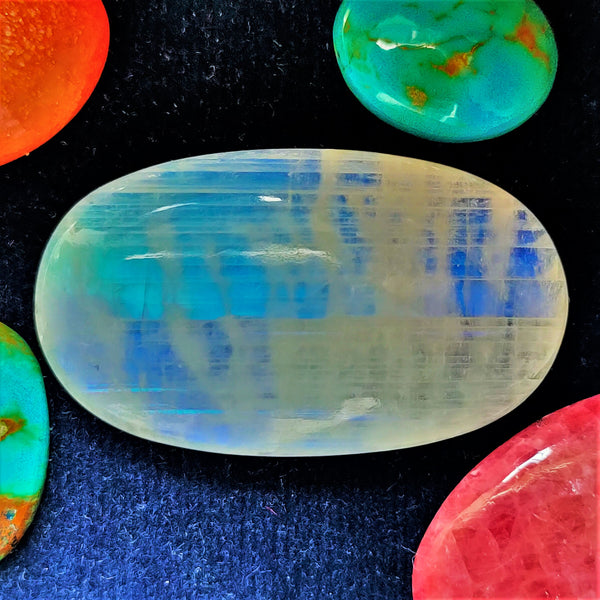 Rainbow Moonstone 36x21mm Oval Cabochon