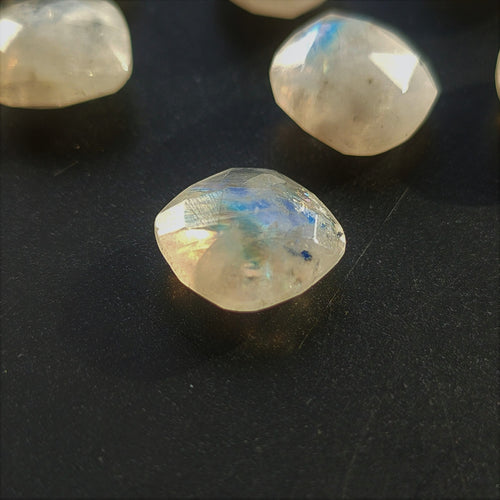 Rainbow Moonstone 10mm Double Rose Cut Cushion Gemstone