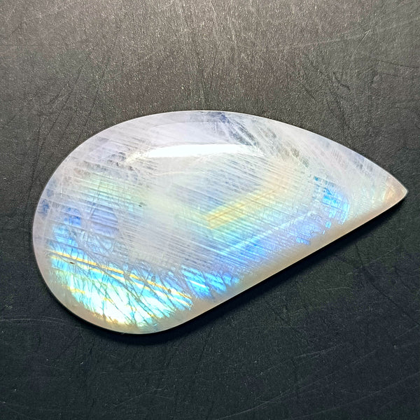 Rainbow Moonstone 47x26mm Pear Cut Cabochon