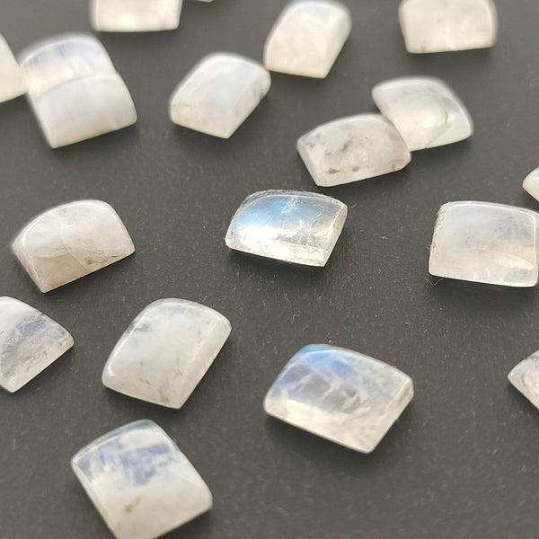Rainbow Moonstone 8x6mm Rectangular Gemstone Cabochon