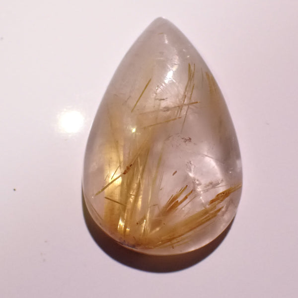 Rutilated Quartz 31x20mm Pear Cut Cabochon