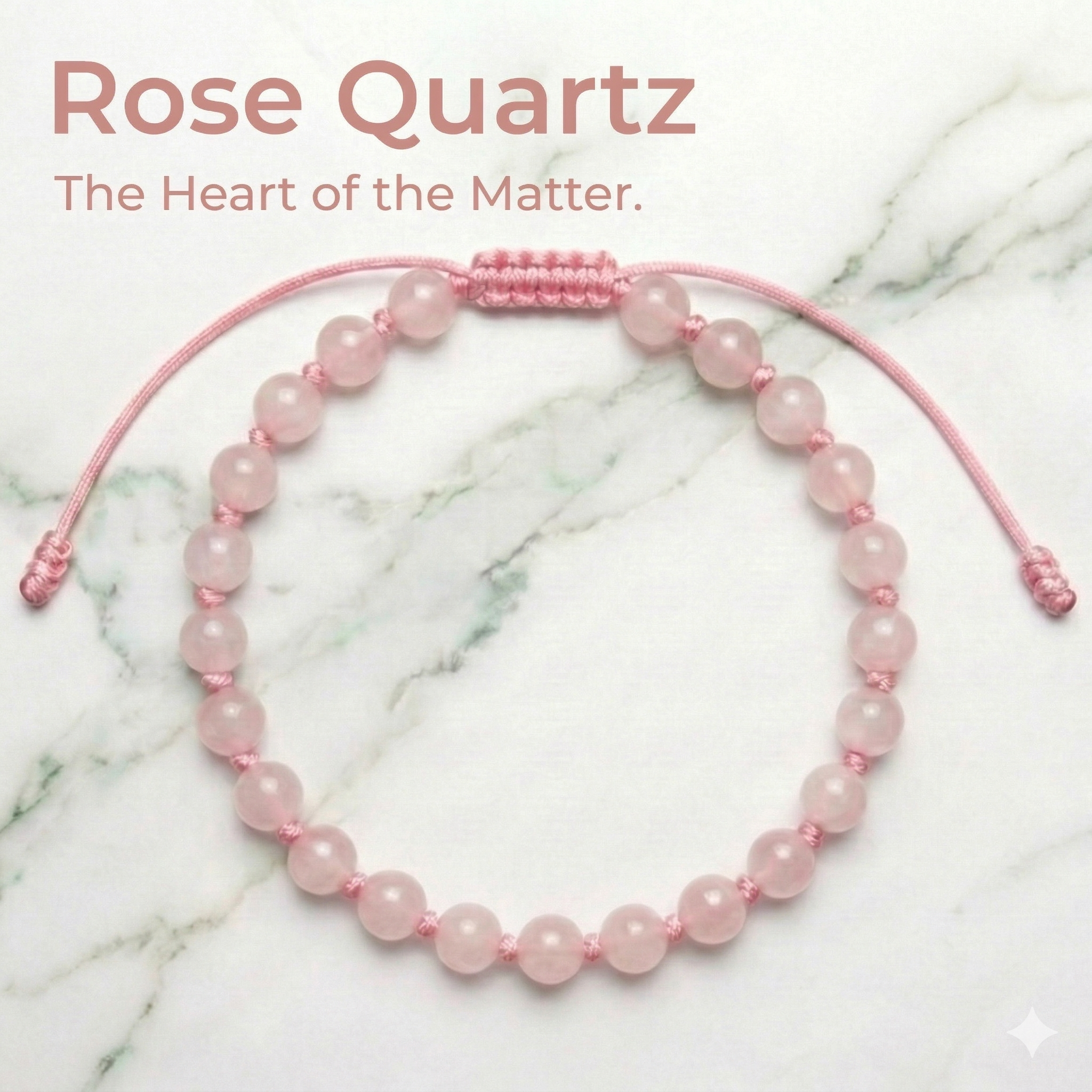 Rose Quartz Hand-Knotted Bracelet | The Heart of the Matter