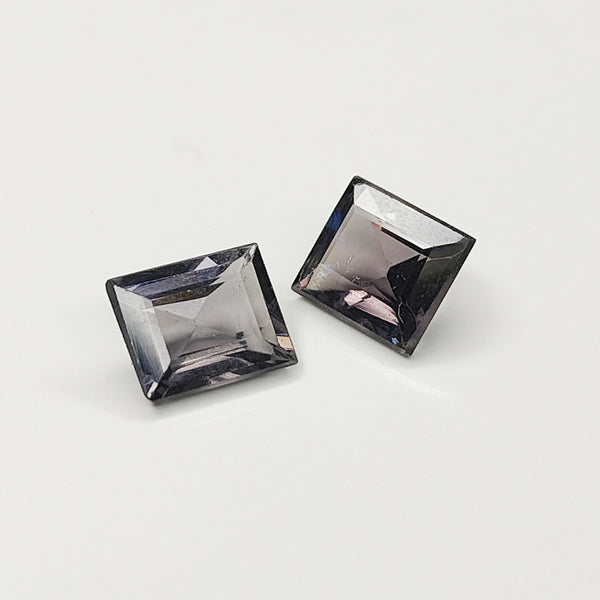 Natural Grey Spinel Rectangular Faceted Matched Pair | 6x5mm (1.7 ct) – SPN0003