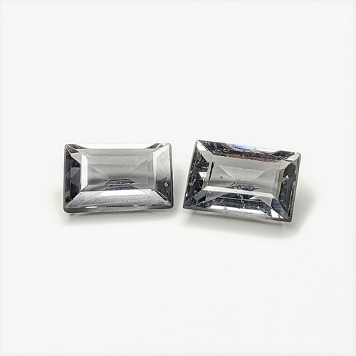 Spinel (Grey) 6.5x4.6mm Rectangular Faceted Gemstone Pair
