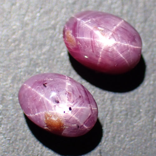Star Ruby 6x4mm Oval Cabochon Pair