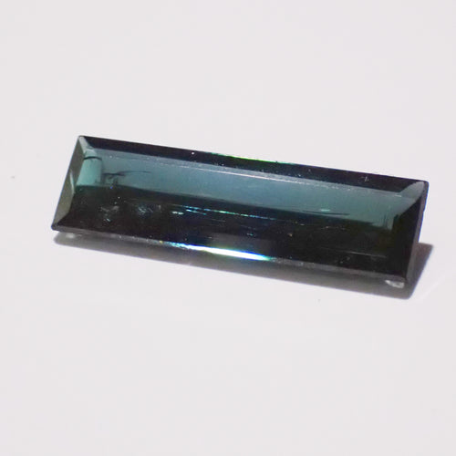 Indicolite Tourmaline 19.8x5.8mm Rectangular Faceted Gemstone