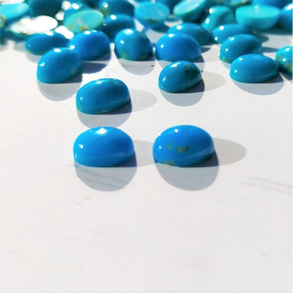 Turquoise 9x7mm Oval Gemstone Cabochon Pair