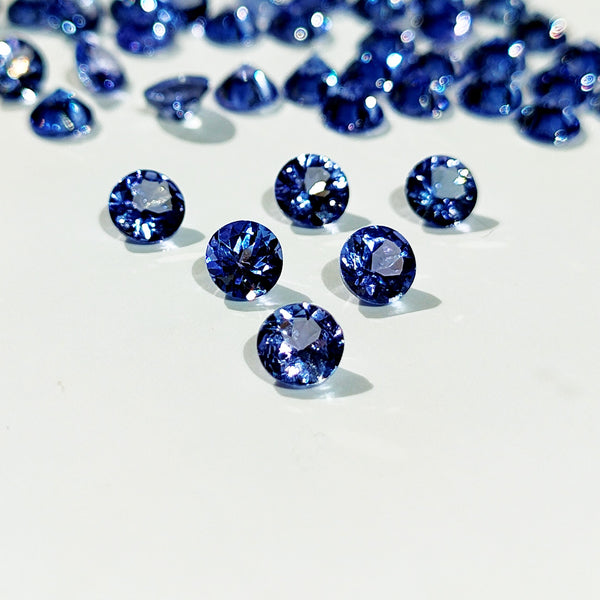 Tanzanite 4mm Round Faceted Gemstone x 6